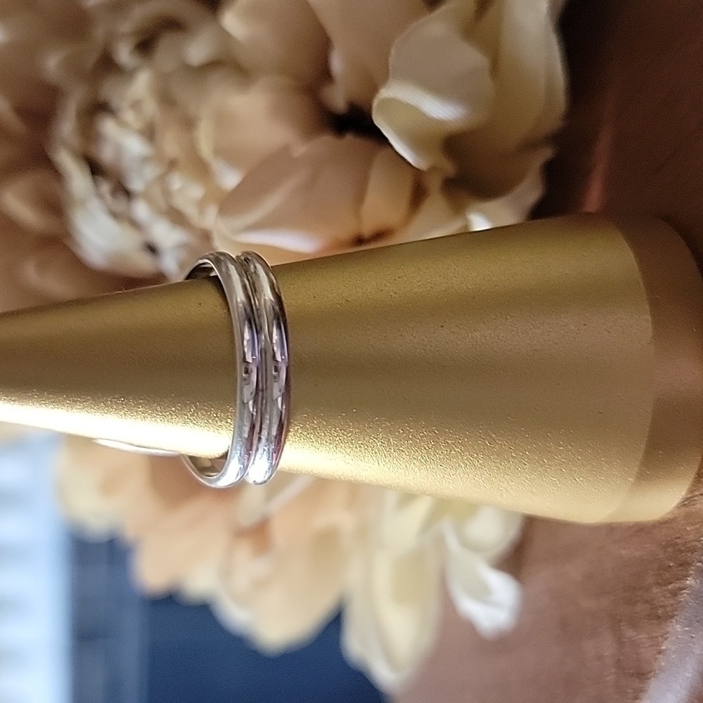 Solid Sterling Silver Pink Moonstone Ring Size 8 … - image 3